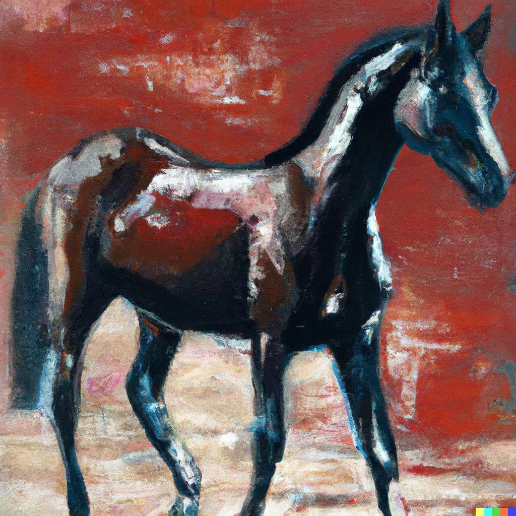 a horse, painting from the 21st century